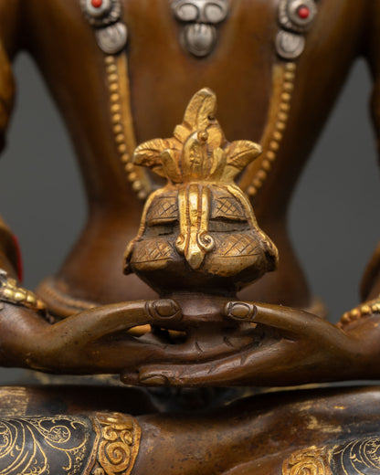 Amitayus – Handmade Copper Statue for Meditation and Altar