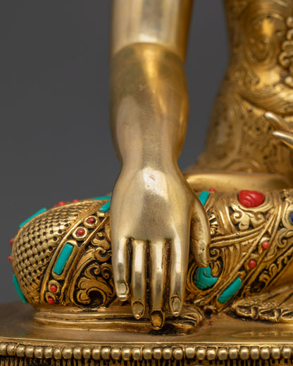 Tibetan Shakyamuni Buddha Statue | Traditional Himalayan Art from Nepal