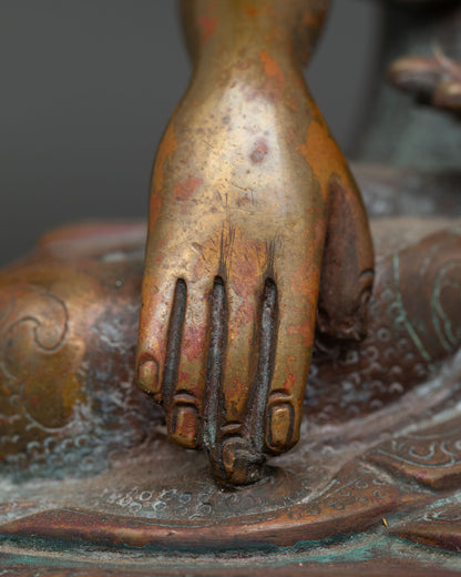 Antique Finish Shakyamuni Buddha Statue | Timeless Buddhist Art