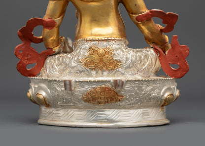 Yellow Dzambhala Statue | Traditional Himalayan Buddha of Wealth