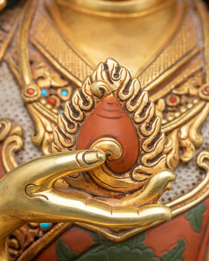 Guru Orgyen Norlha Statue | 24K Gold Fire-Gilded Copper Sculpture