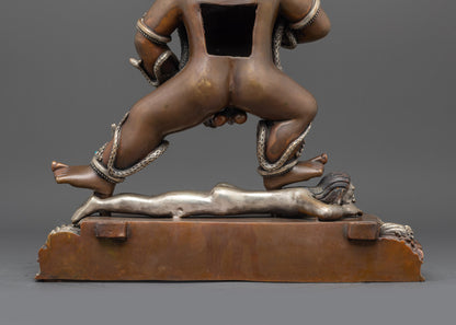 Oxidized Black Dzambhala Statue | Traditional Himalayan Buddhist Art