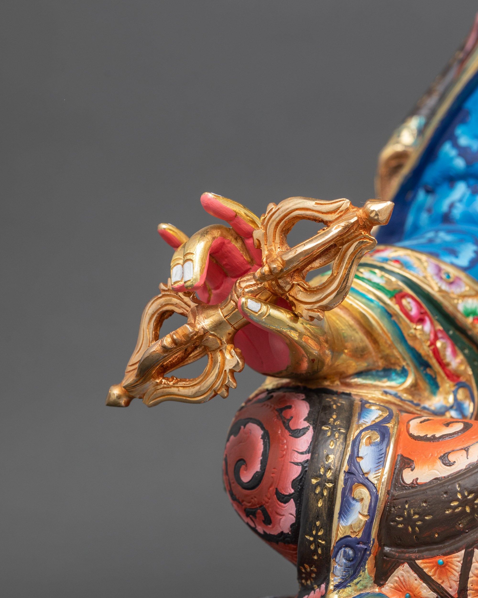 Elegant Guru Rinpoche Statue | Vajrayana Buddhist Master Sculpture