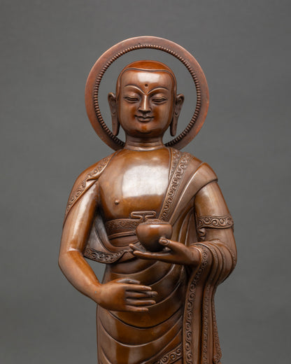 Hand-carved Sculpture of Buddha's Two Disciples