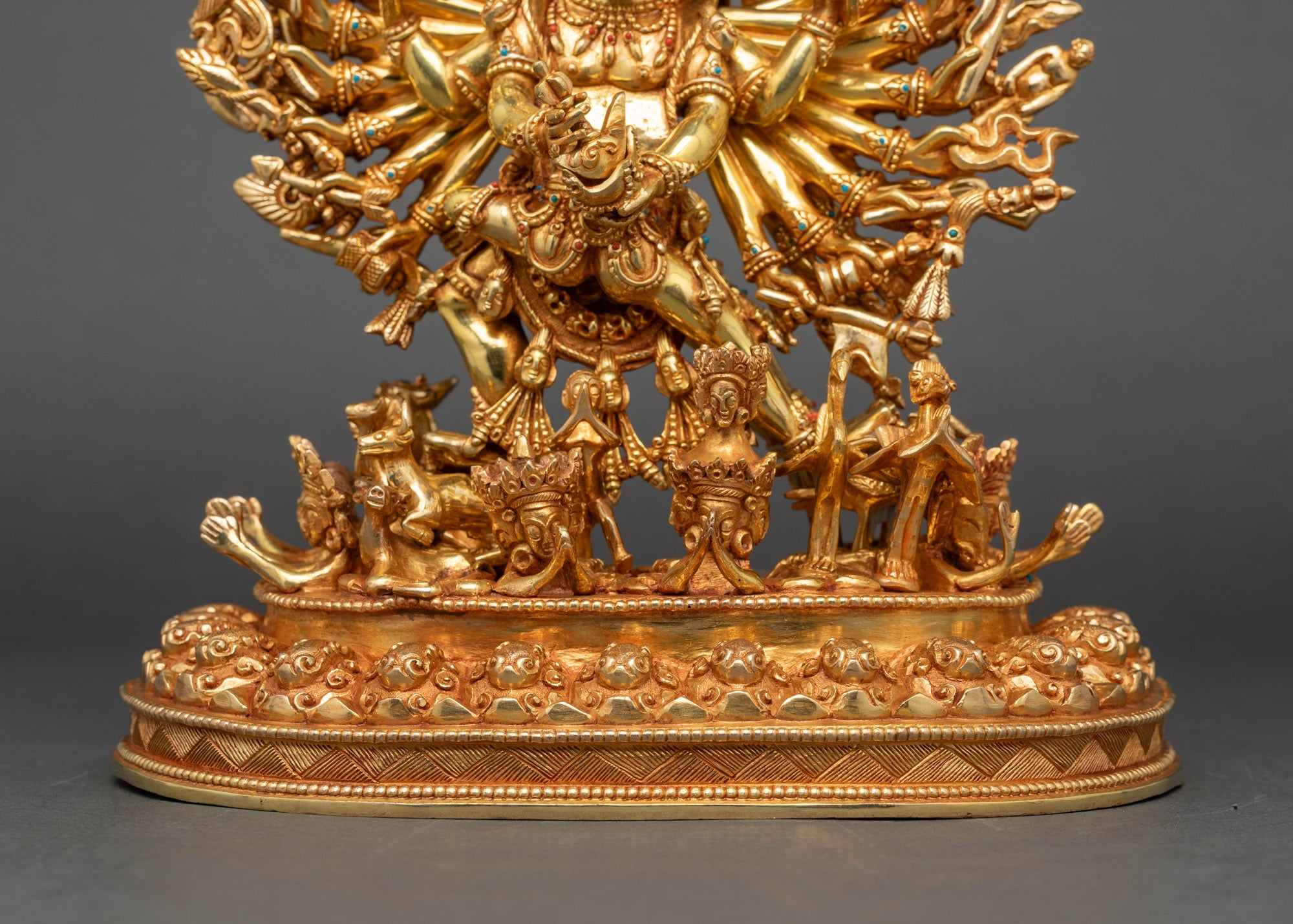 Handcrafted Yamantaka with Consort Statue | Buddhist Tantra Art