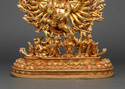 Handcrafted Yamantaka with Consort Statue | Buddhist Tantra Art