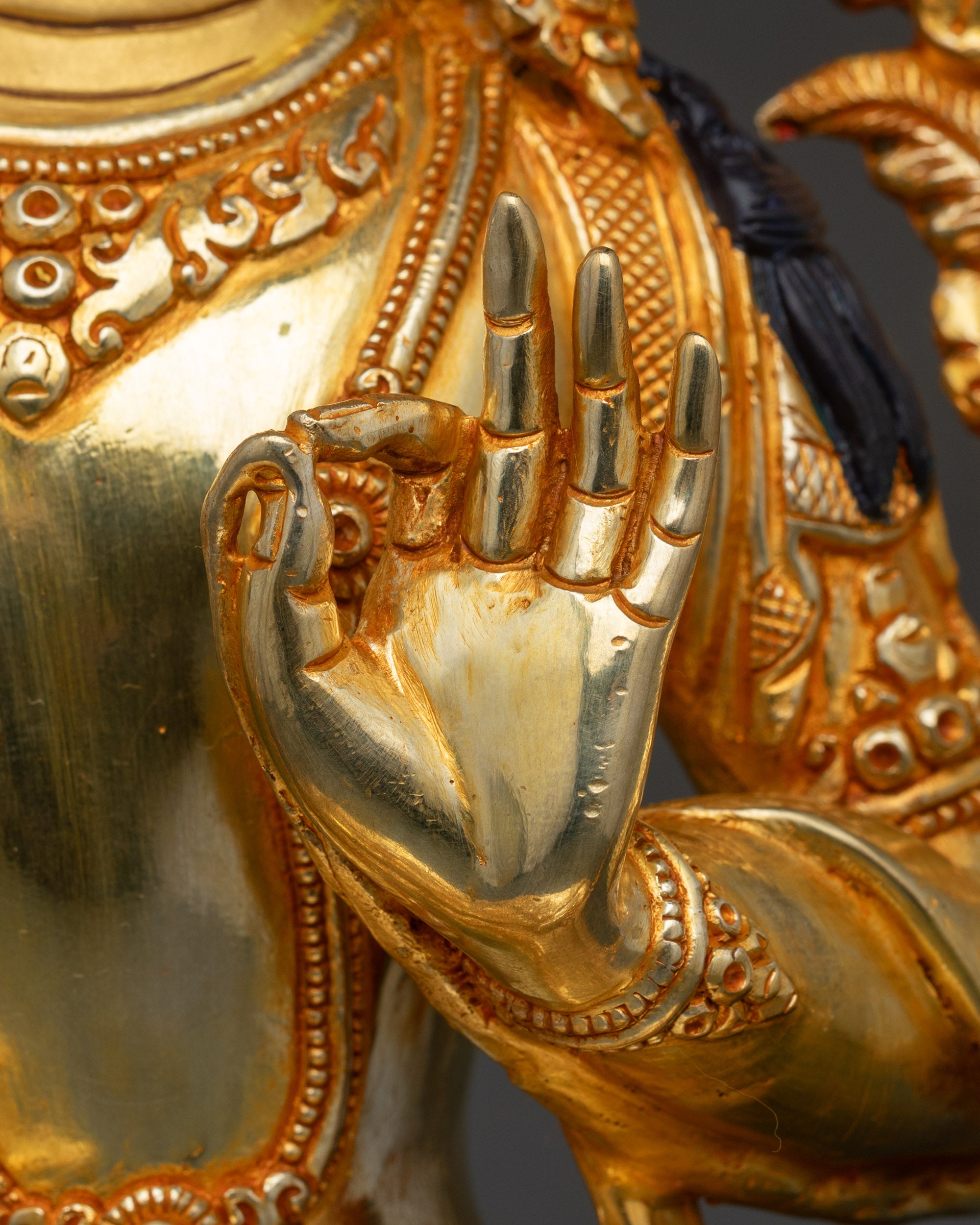 Manjushri Wisdom Statue | Copper Buddhist Figurine from Kathmandu, Nepal