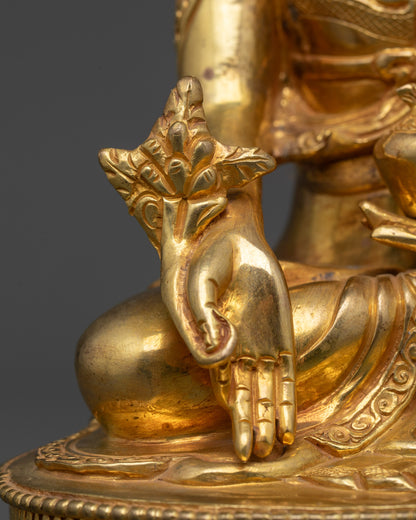 Handmade Bhaisajyaguru Statue from Nepal | Tradational Tibetan Artwork