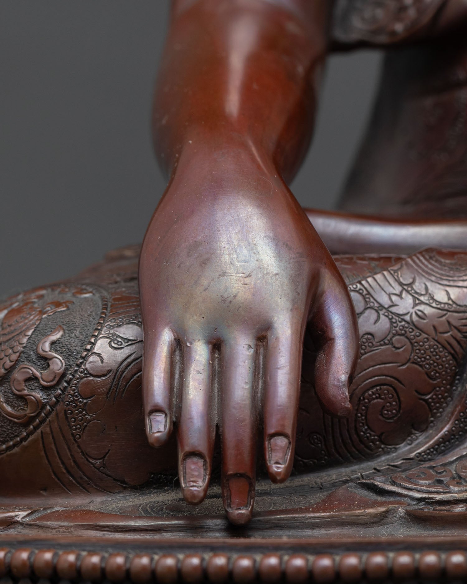 Oxidized Copper Shakyamuni Buddha Statue | Handcrafted in Nepal
