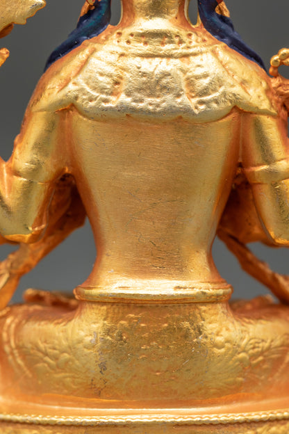 Chenrezig Statue from Nepal | Sacred Tibetan Buddhist Figurine