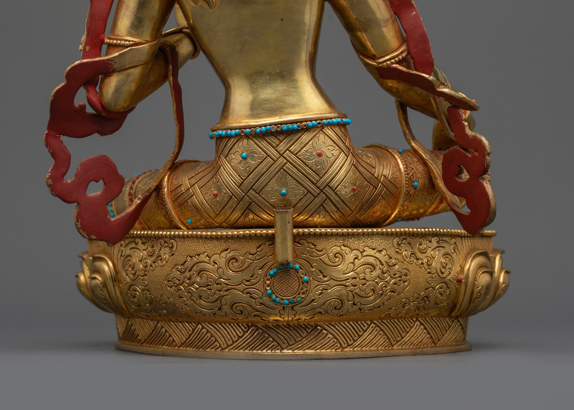 24K Gold Fire-Gilded Green Tara Statue | Meditation and Altar Decor