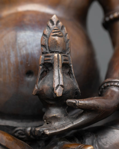 Thangtong Gyalpo Statue | Oxidized Copper Buddhist Sculpture