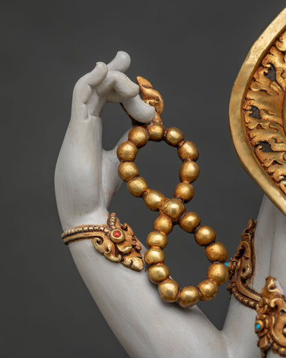 Four-armed Chenrezig Statue | Handcrafted Lost Wax Copper Artwork