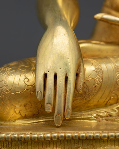 Shakyamuni Buddha Statue | 24K Gold Fire-Gilded Copper Art
