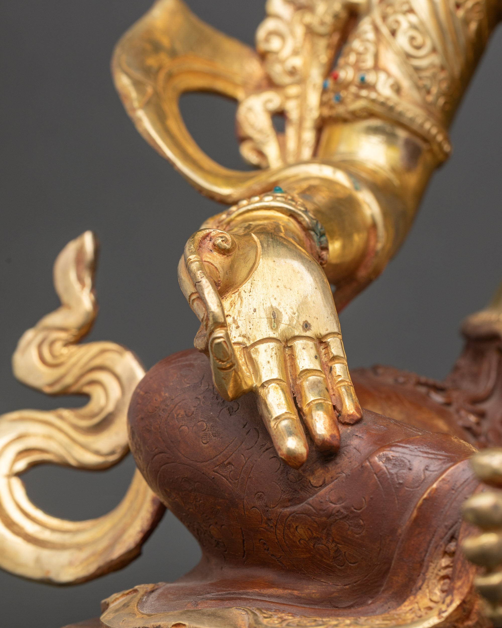 Hand-Carved Nepalese Green Tara Sculpture for Spiritual Guidance