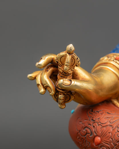Guru Padmasambhava Copper Statue | Traditional Nepalese Sculpture