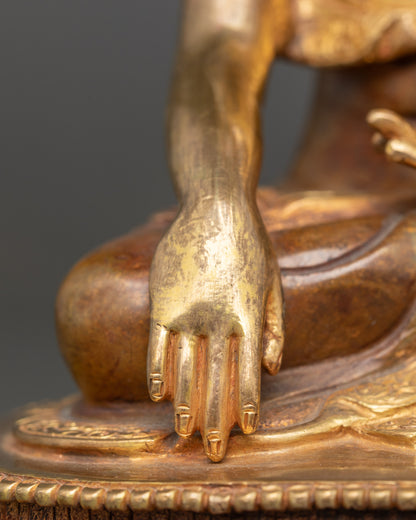Crowned Buddha Shakyamuni Statue | Lost-Wax Casted Idol for Meditation