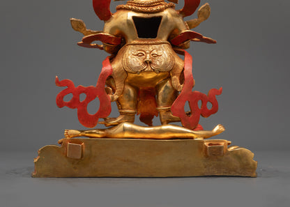 Nepalese Shakya Mahakala Statue | Traditional Himalayan Protector Figure