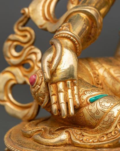 Graceful Green Tara Sculpture – Handmade Buddhist Altar Decor