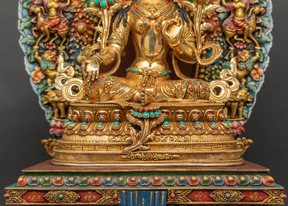 Green Tara Statue | Nepalese Newari Craftsmanship
