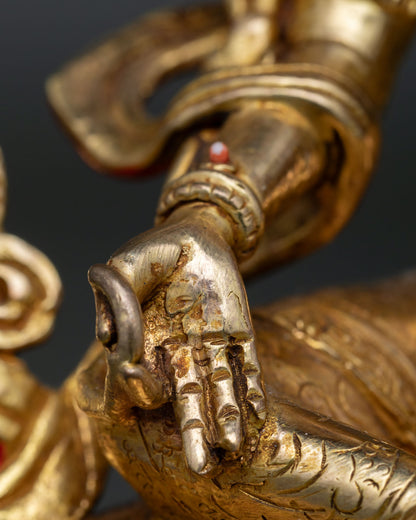 Handcrafted Green Tara Statue | Himalayan Buddhist Art