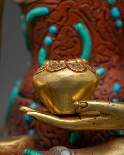 Shakyamuni Buddha Statue | Gold Fire-Gilded Buddhist Sculpture