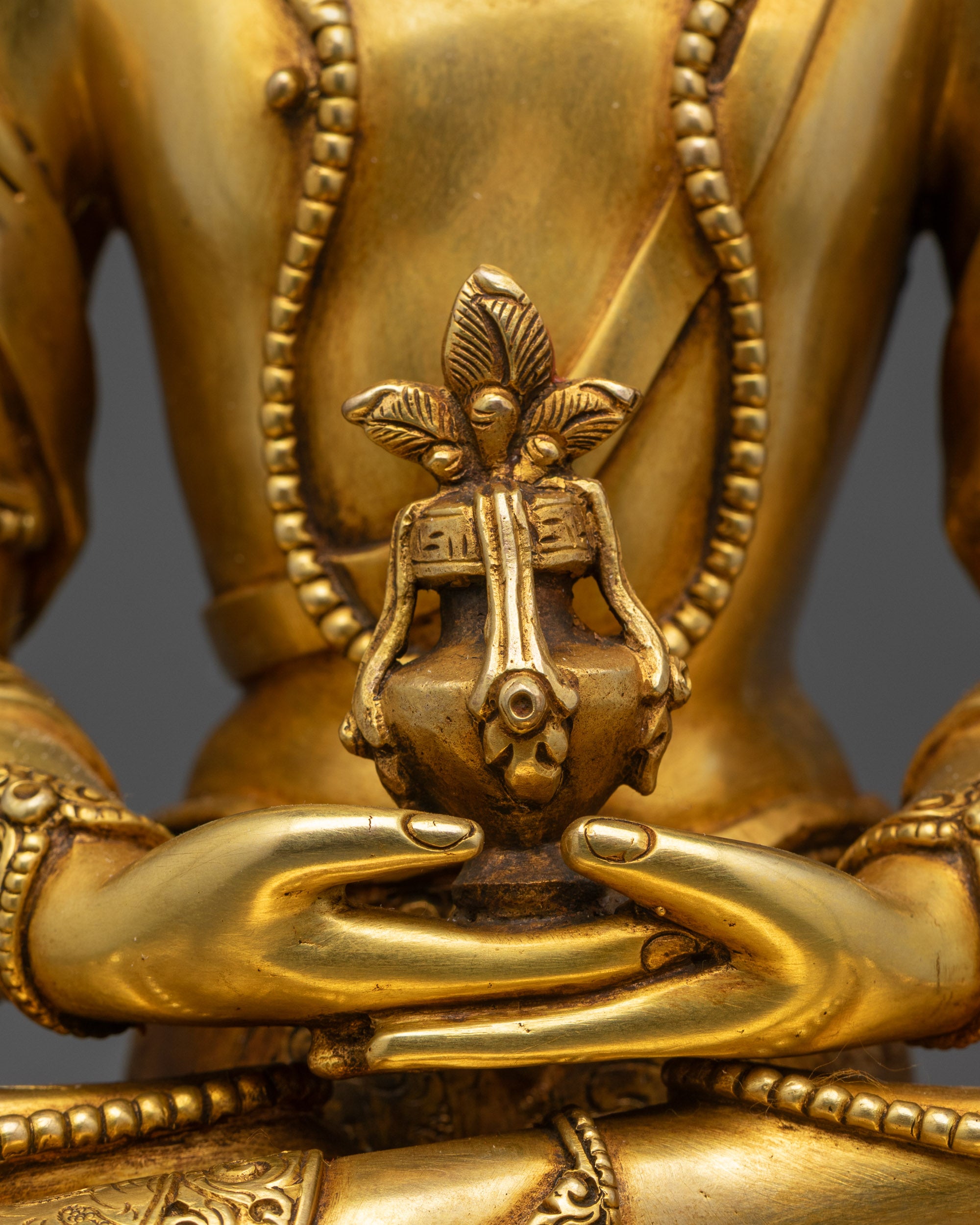 13" Buddhist Amitayus Statue | Nepalese Buddhist Artwork for Meditation