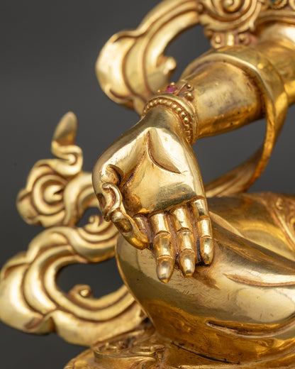 Premium Green Tara Sculpture | Authentic Buddhist Altar Piece