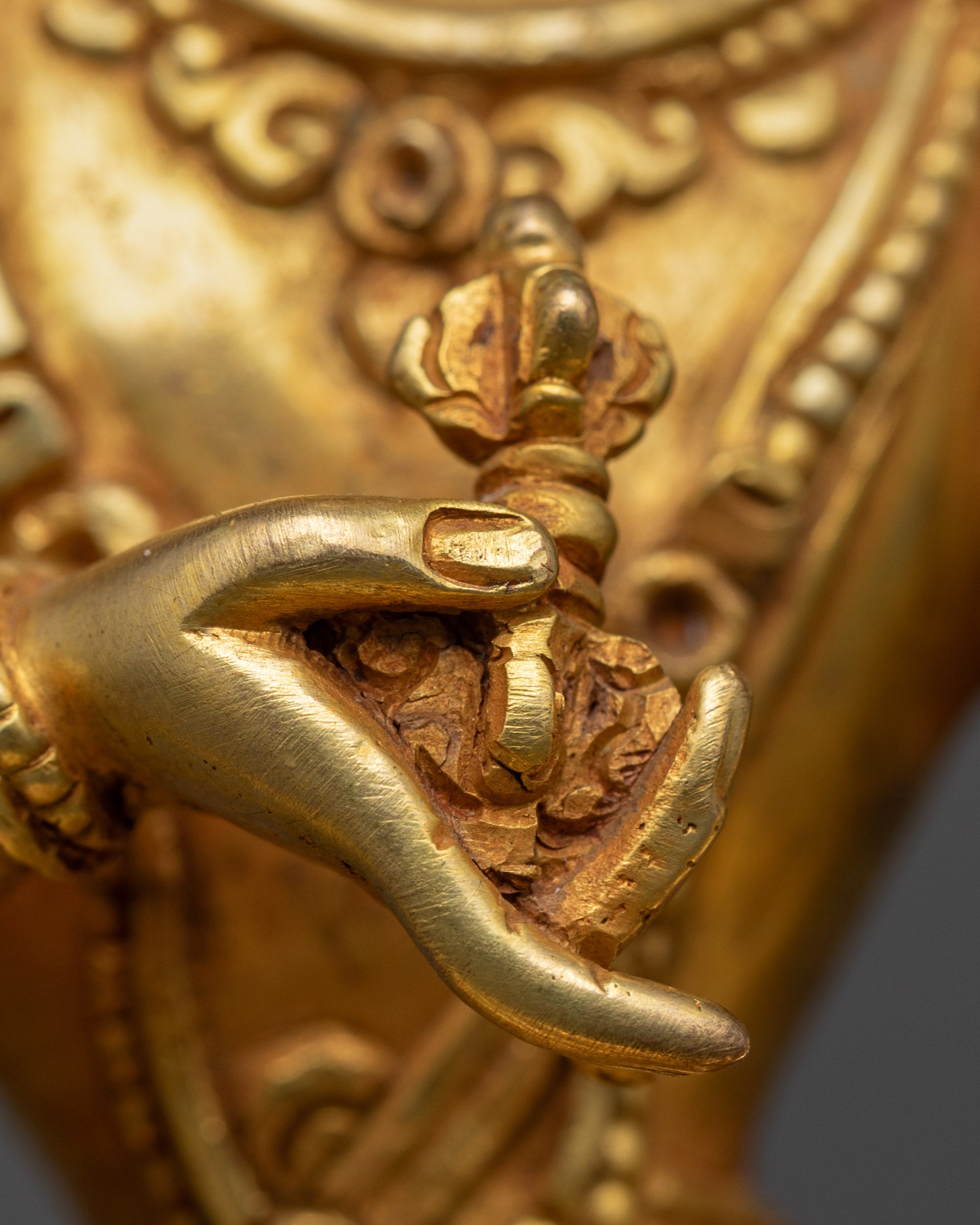 Gold-Gilded Vajrasattva Statue | Handcrafted Tibetan Idol for Prayer
