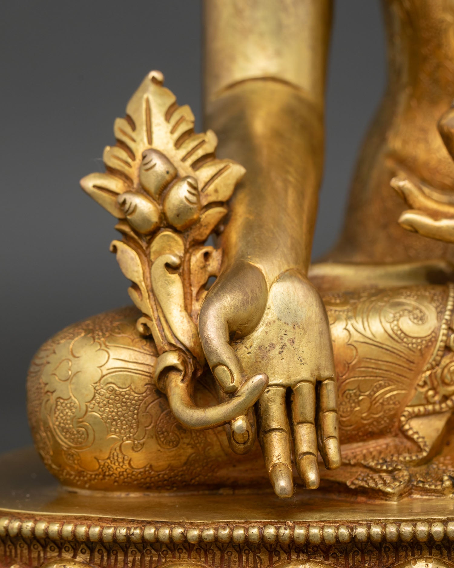 Medicine Buddha Statue | 24K Gold Gilded Copper Buddhist Art