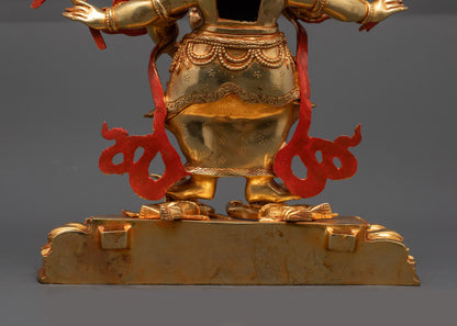 Sacred White Mahakala Sculpture | Divine Protector Deity for Rituals