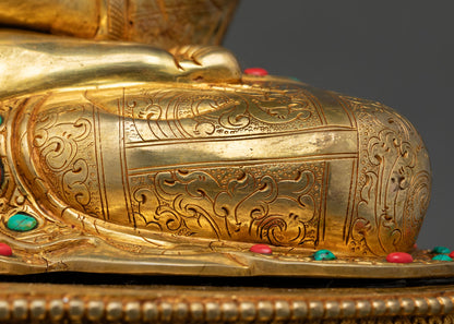 Shakyamuni Buddha Statue | 24K Gold Fire-Gilded Copper Art