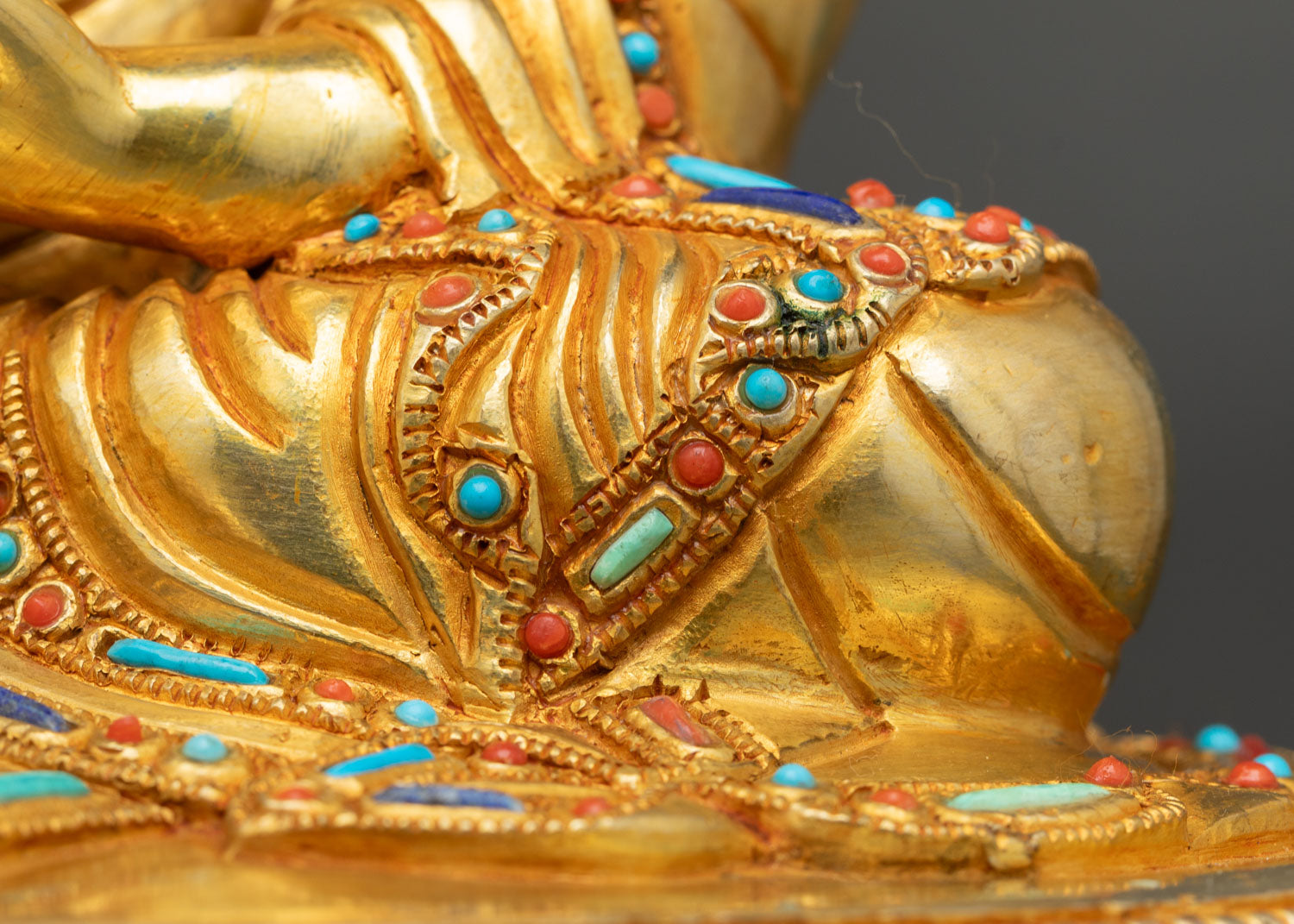 Guru Rinpoche Statue | Handcrafted Gold Fire-Gilded Copper Art