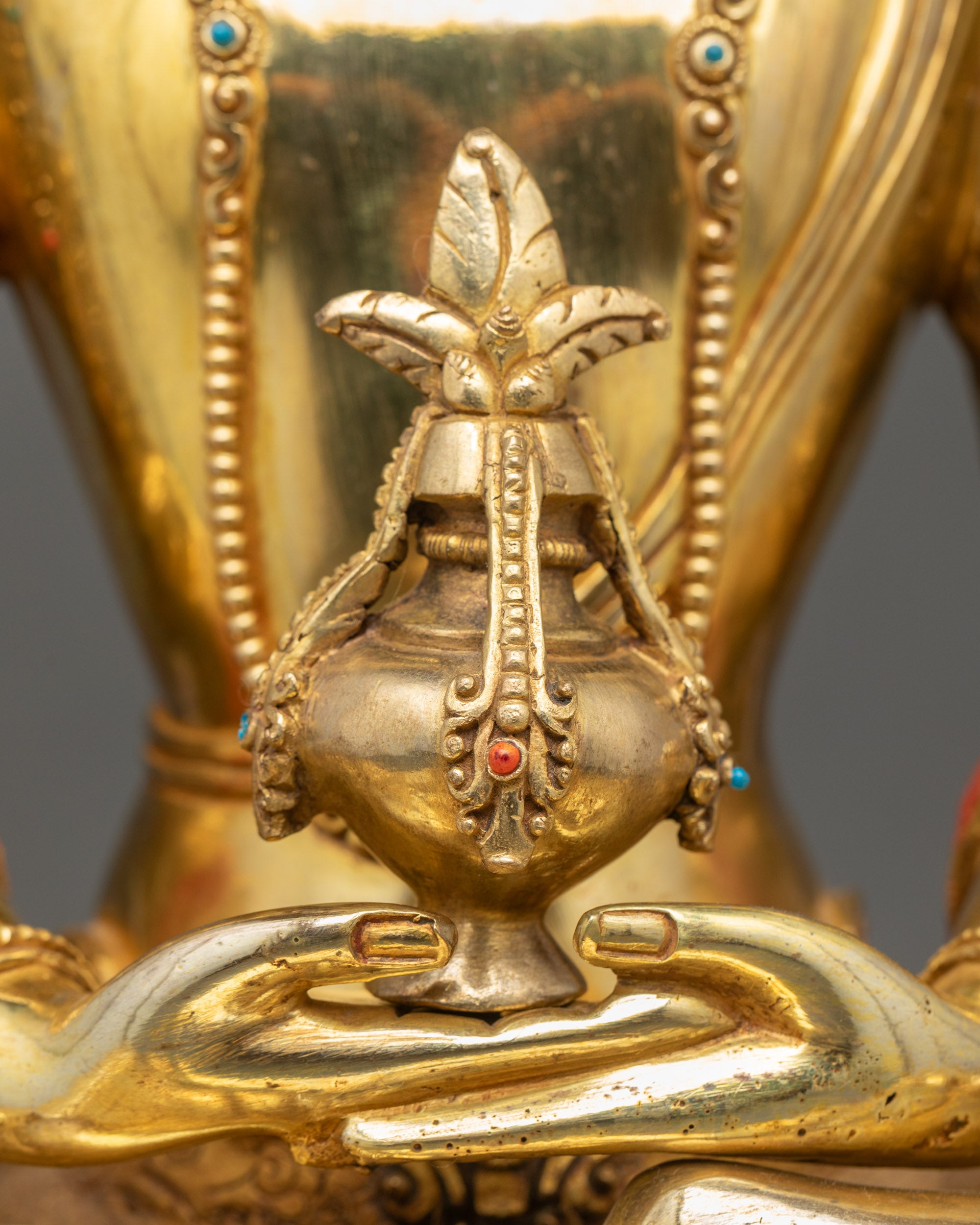 Amitayus Statue | Fire-Gilded Nepalese Buddha of Longevity