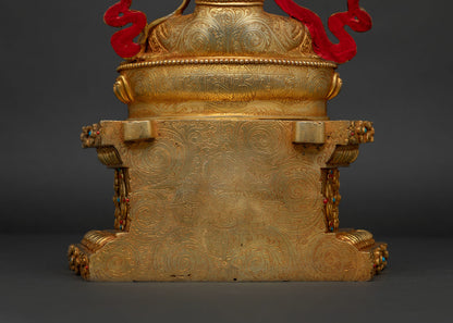 Manjushri with Throne Statue | Handcrafted Bodhisattva Sculpture