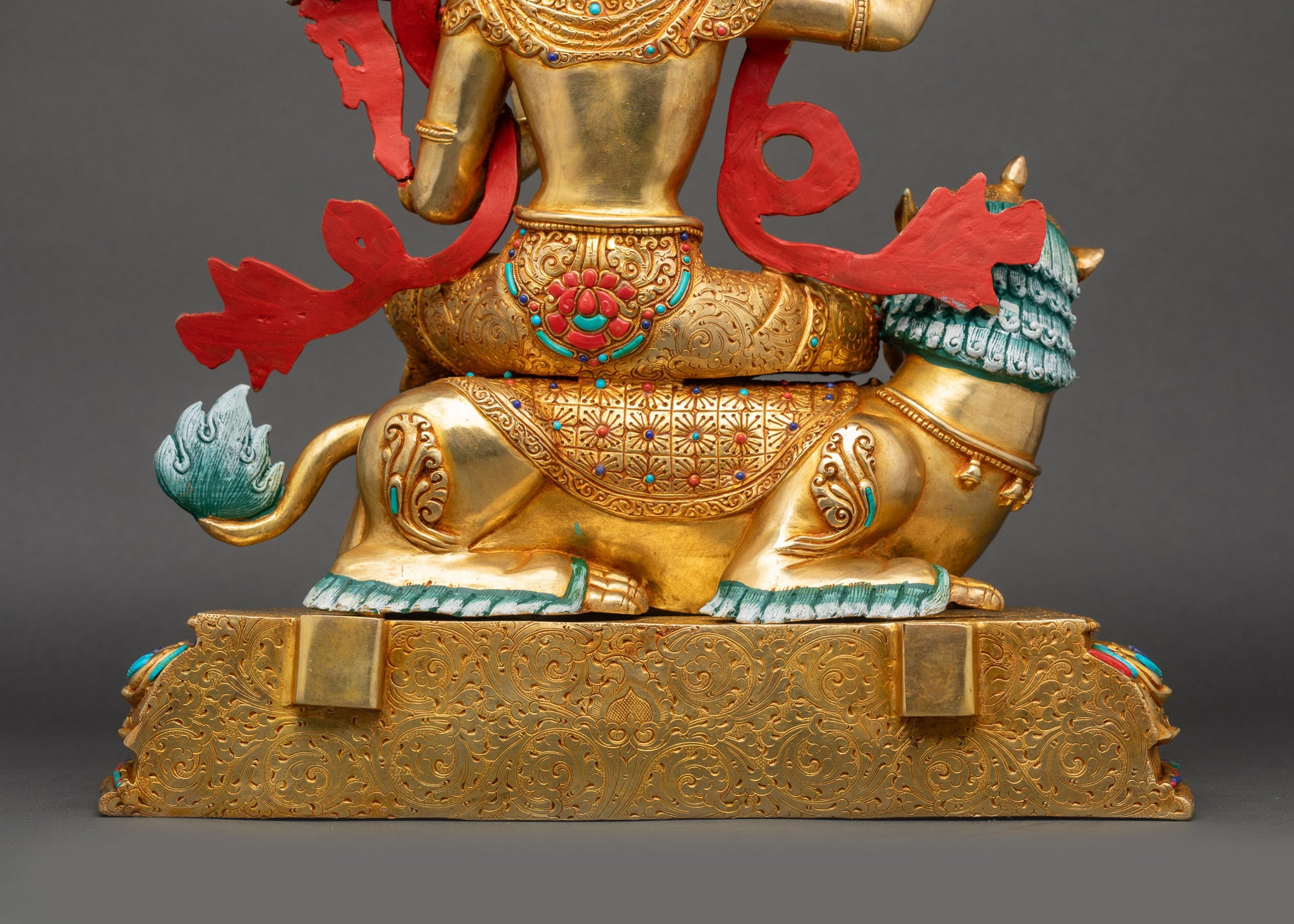 Simhanada Manjushri Statue | Lion’s Roar Wisdom Deity Sculpture