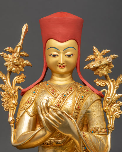 Enlightened Teacher Tsongkhapa Statue | Nepalese Lost-Wax Craft