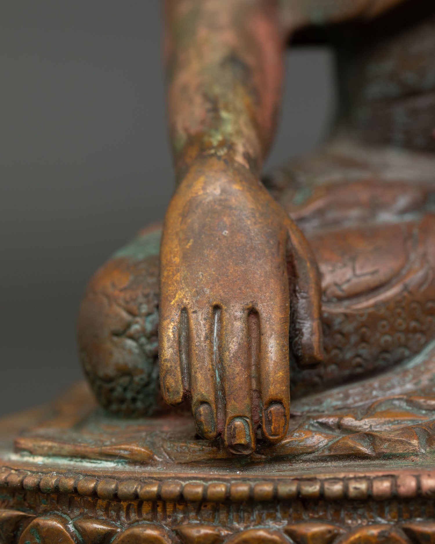 Meditating Buddha Statue from Nepal | Oxidized Copper Sculpture