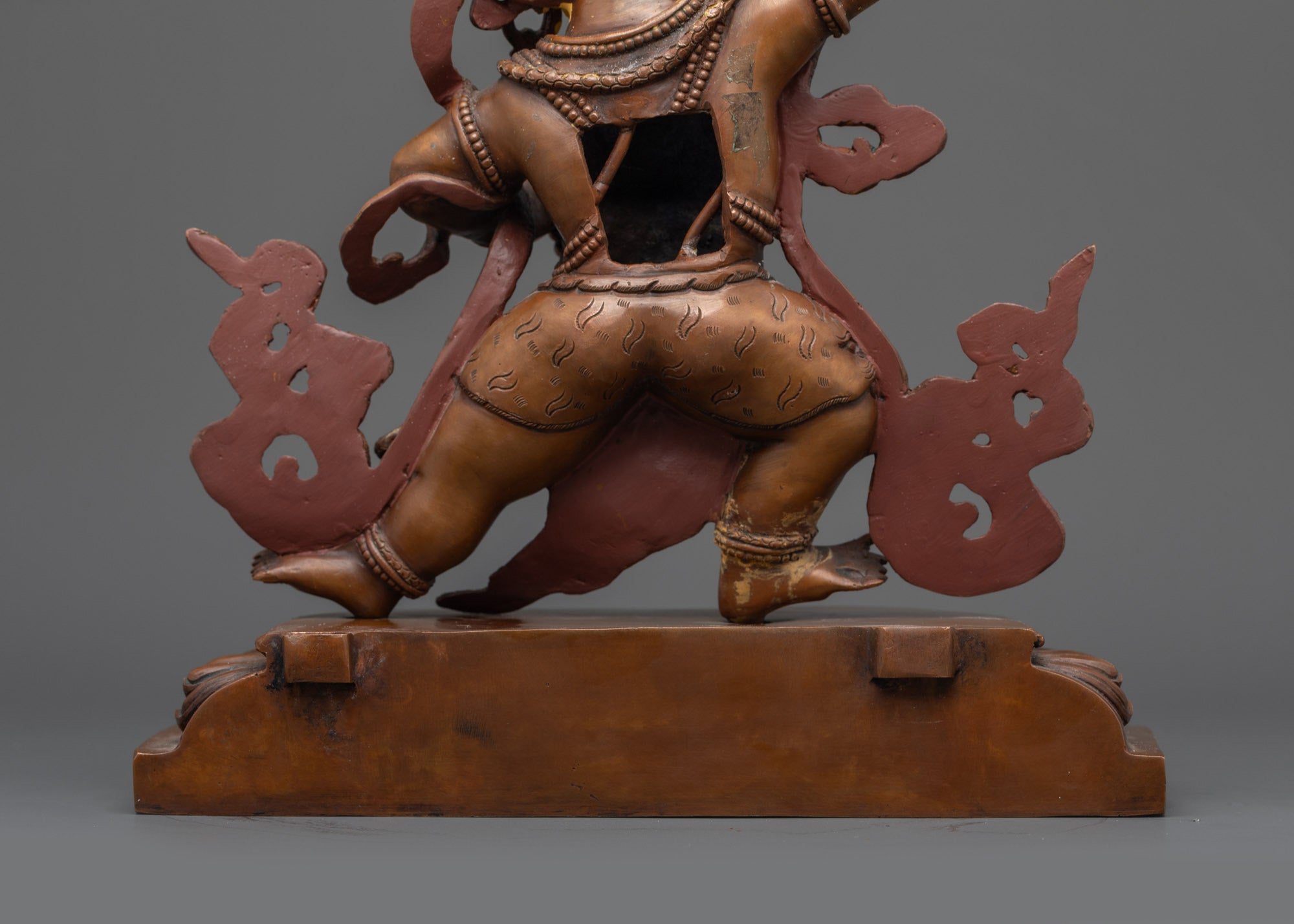 Oxidized Copper Vajrapani Statue | Nepalese Buddhist Guardian Sculpture