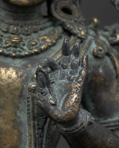 Solid Bronze Manjushree Figurine | Lord of Enlightened Wisdom