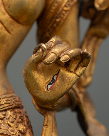 Standing White Tara Statue | Traditional Lost Wax Casting Art