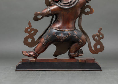 Oxidized Vajrapani Statue | Traditional Buddhist Sculpture