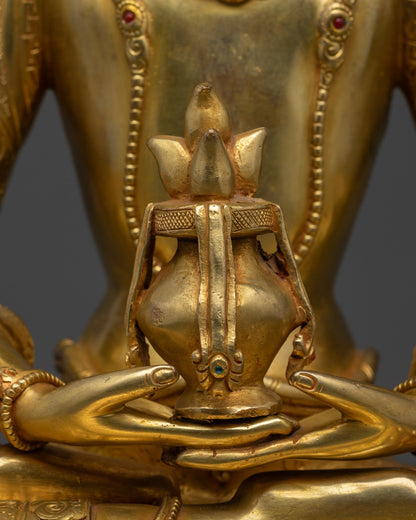 Shop Amitayus Sculpture | 24K Gold-Gilded Tibetan Longevity Deity Idol