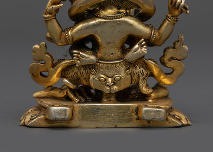 Nepalese Four-Armed Mahakala Statue | Tibetan Protector Deity