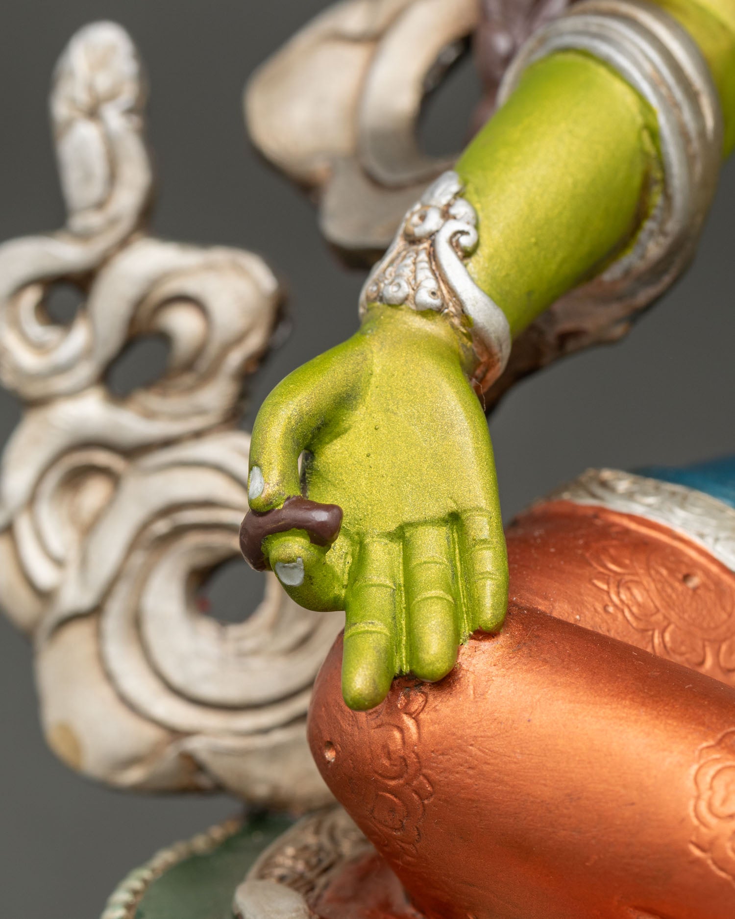 Green Tara Deity Statue | Hand-Painted Buddhist Figurine