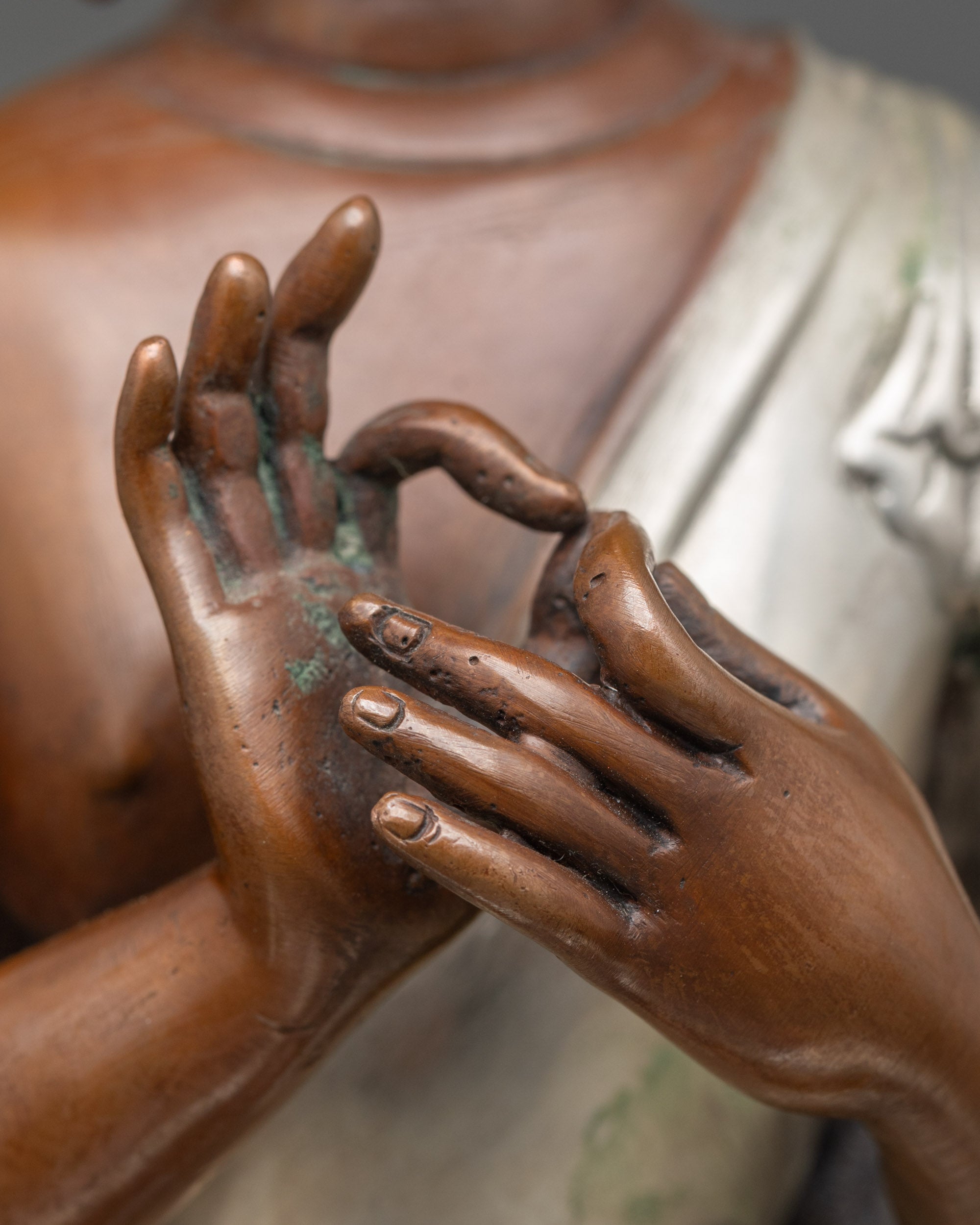 Oxidized Vairocana Buddha Sculpture -Buddha of Purification
