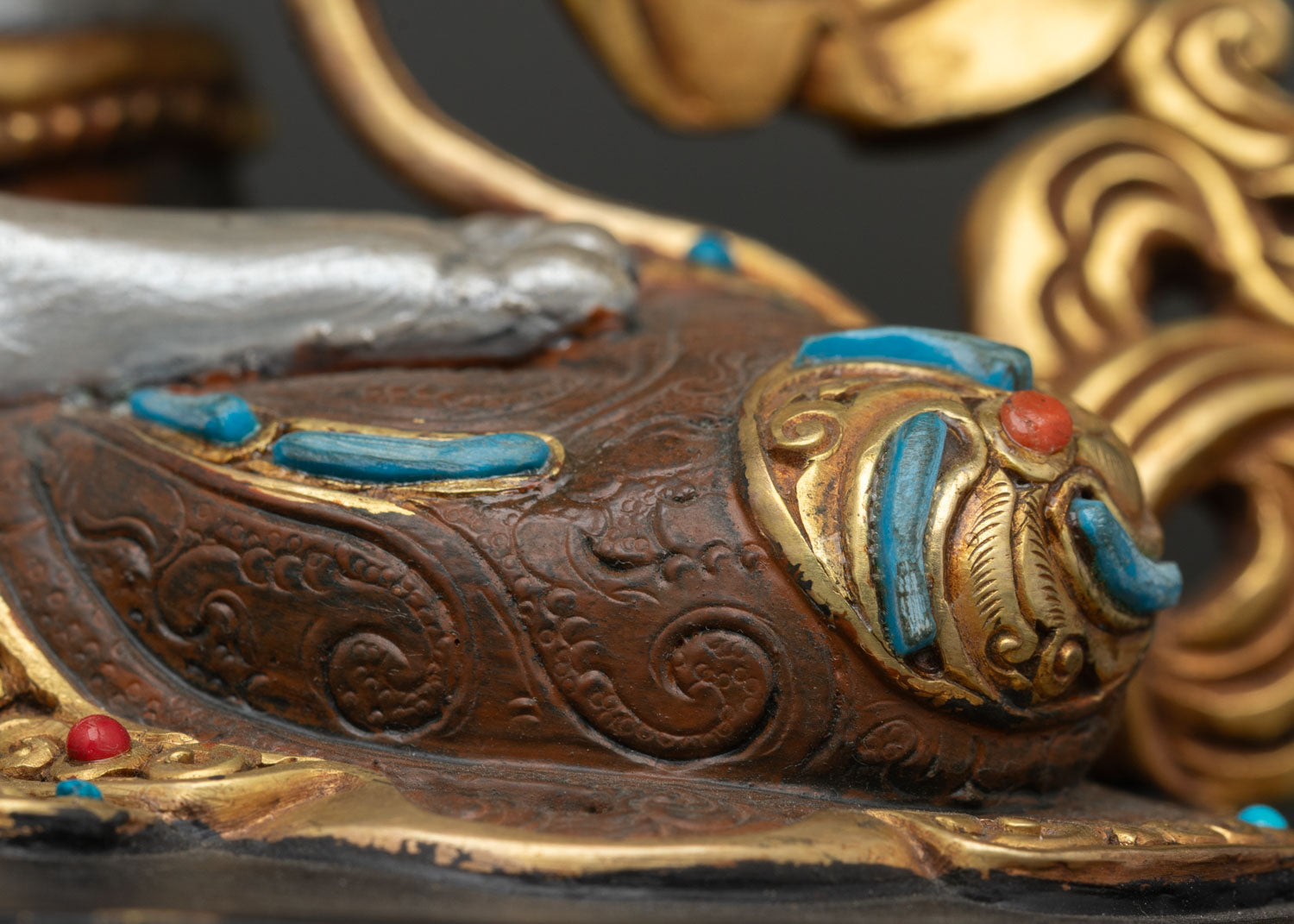 Hand-Painted Chenrezig Statue from Nepal | Buddhist Sculpture