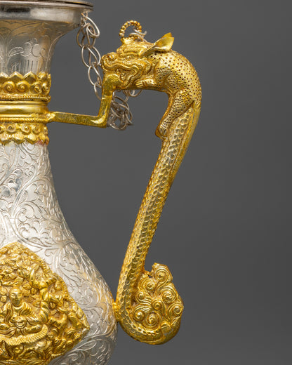 Handmade Tea pot Set | Gold & Silver-Plated Copper Ritual Vessels