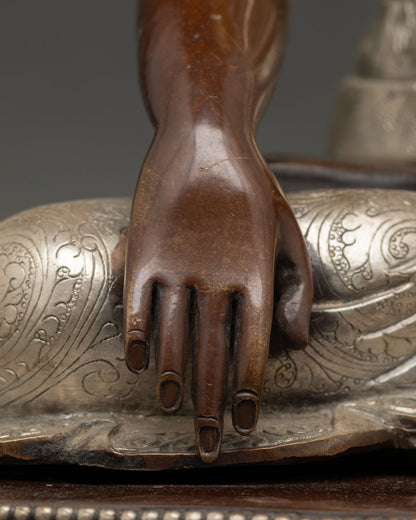 Enlightenment Teacher Shakyamuni Buddha – Oxidized Copper Statue