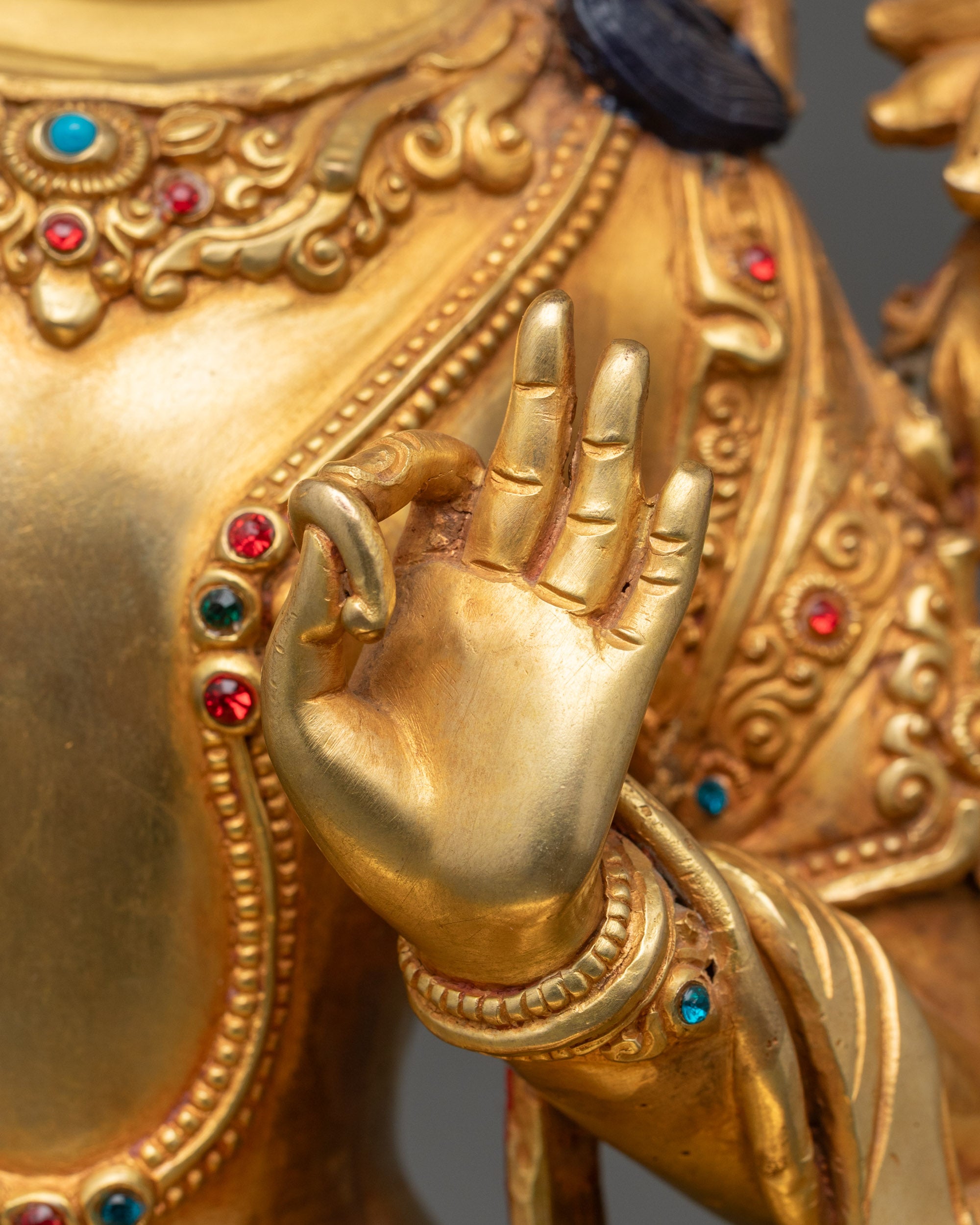 Manjushri with Flaming Sword - Sacred Buddhist Wisdom Sculpture